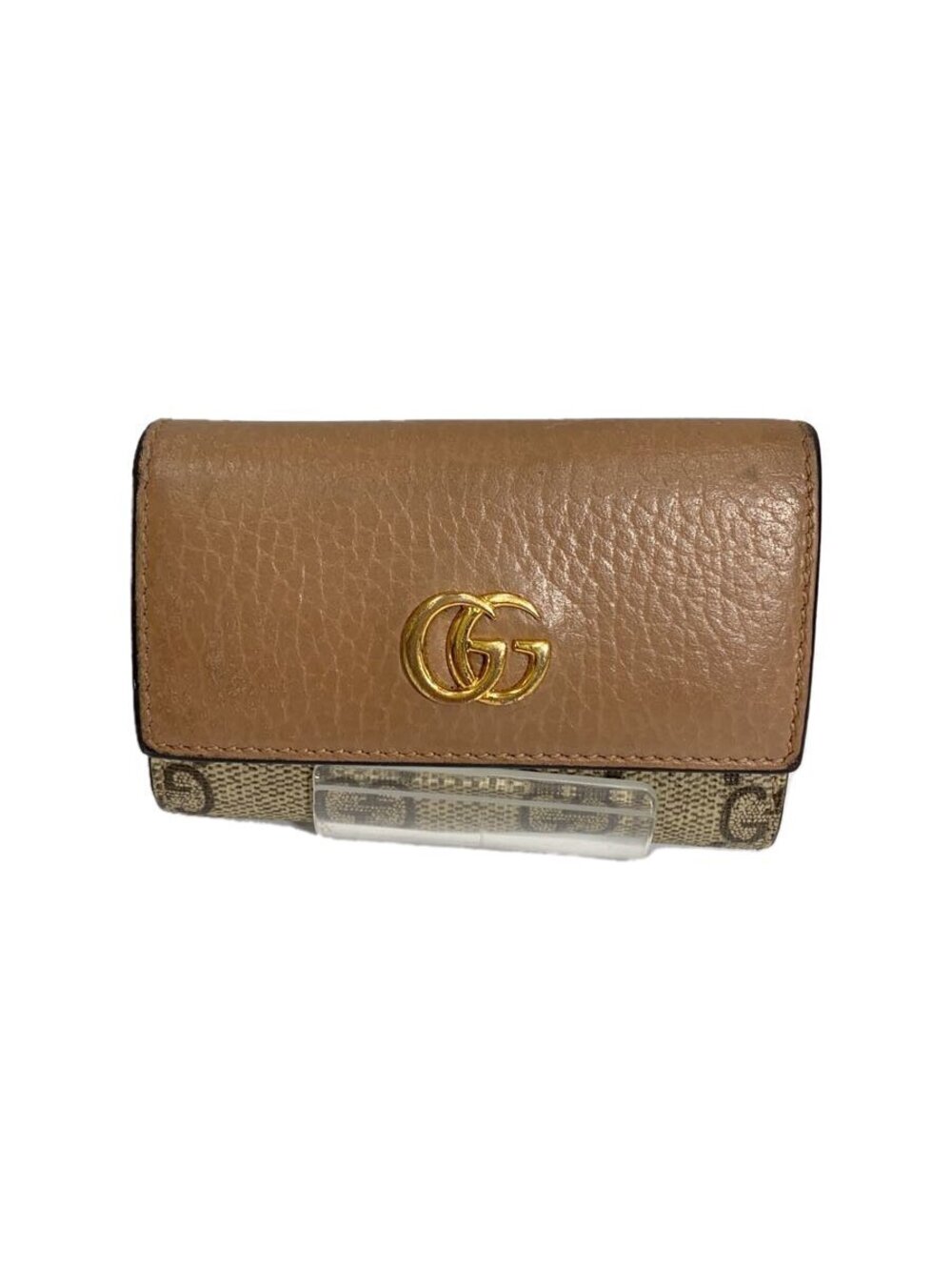 Gucci Key Case Wallet Leather Beige Cream All over
